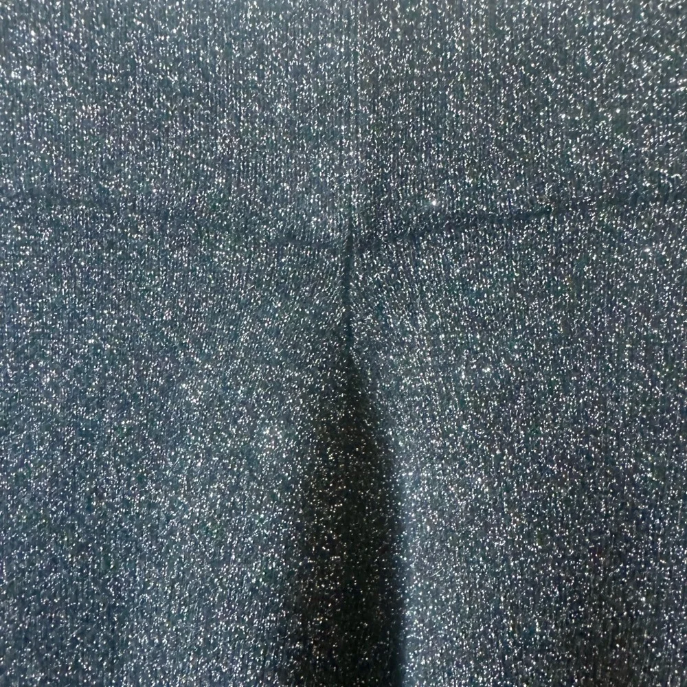 Leith Black & Silver Sparkly Stretch Pull On Wide Leg Capris Size‎ Small